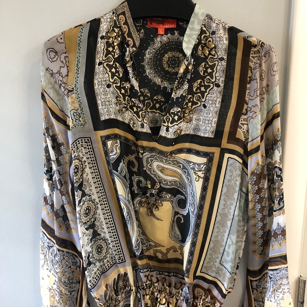 Hale Bob Cabana 100% silk blouse